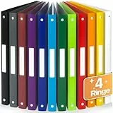 ACROPAQ - 12 x Ringbuch A4 | 4 Ringen | Mit Rückenetiketten, Rückenbreite 2,5 cm, Farbbogen, Natur Farbkollektion - Ringhefter, Ringordner, Ordner A4 Schmal, Ringmappe A4, Schulordner