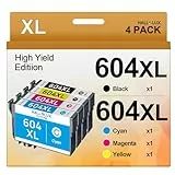 HALLOLUX 604 Patronen Kompatibel für Epson 604XL 604 XL Multipack für Epson XP 2205 für XP 3200 XP 4200 XP 3205 XP 4205 Workforce WF 2930 WF 2935 WF 2910 (Schwarz Cyan Gelb Magenta, 4er-Pack)