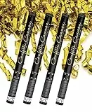 4x XXL (60 cm) Partykanone Partypopper Streamer ®Auto-schmuck (Luftschlangen Gold)