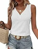 DUOEASE Top Damen Elegant Weiß Ãrmellose V-Ausschnitt Tank Tops Damen 2025 Sexy Oberteile Damen Sommer M