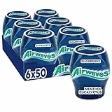Airwaves Kaugummi Zuckerfrei, Menthol Eukalyptus Gum, 6 x 50 Dragees, Großpackung Chewing Gum, Kaugummi ohne Zucker mit Minz Frische (300 Dragees)