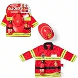 Melissa & Doug Feuerwehr Rollenspielkostüm - 6-teiliges Set mit Uniformjacke, Helm und Zubehör für fantasievolles Spielen, für Kinder ab 3 Jahren