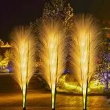 AGOTD Solarleuchten Garten Schilf, Solarlampen für Außen, Wasserdichte Gartendeko für Draußen, Solar Deko für Rasen Gehweg Balkon Terrassen Landschaft Wegbeleuchtung, 2 Stück