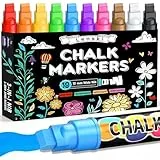 Lenski 10 Kreidestifte für Tafel Abwaschbar, 10MM Kreidestifte für Fenster, Ostergeschenke Kinder, Oster Basteln Kinder Stifte, 3-in-1 Spitze Kreidemarker Fensterstifte, Fenstermalstifte Glasmalstifte