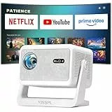 Smart Mini Beamer[Netflix Offiziell ＆ Autofokus / 6D Trapezkorrektur ] 27000L WiFi6 Bluetooth Beamer Klein Full HD 1080P, VISSPL Unterstützt 4K Video Projector,Handy Projektor für Heimkino/Outdoor