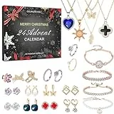 Adventskalender 2025 Frauen Schmuck, geschenk für frauen, 24 Überraschungen Halskette Ring Countdown,Damen Schmuck Set, Weinachtskalender Weihnachtsgeschenke für Mädchen Damen Teenager Kinder