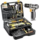Werkzeugkoffer Gefüllt Mit Akkuschrauber: DEKO 238 Teile Werkzeug-Set Mit Schubladen-Design, 12V Akku-Bohrschrauber, Ratschenschlüssel Set Für Heimwerker, Haushalt, Auto, Möbelmontage