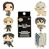 Loungefly Pop! 6 Pieces BLIND PIN Set: AOT Characters - Eren Jaeger - Attack On Titan - Blind Box Emaille-Nadeln - Niedliche Brosche Zum Sammeln - Für Rucksäcke & Taschen - Geschenkidee - Anime Fans