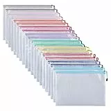 30 Pack Dokumententasche A5, ipow Reißverschlussbeutel Mesh Taschen Set Zipper Beutel für Datei, Papier, Dokumente, Kosmetika und Reiseutensilien