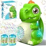 Seifenblasenmaschine Toys Dino Seifenblasen Pistole - Elektrisch Seifenblasen Pistole Maker mit Grosser Tank - LED Licht Bubbles Gun Machine Spielzeug für Outdoor/Garten/Hochzeit Kinder ab 3+