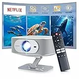 Salange Beamer,Kompatibel mit Netflix,Native 1080P Projektor Unterstützt 4K,mit WiFi und Bluetooth 5.2 Elektronischer Fokus & Auto Korrektur,Android 13 One Click Use Built-in YouTube/PrimeVideo/D+
