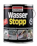 Soudal Wasser Stopp, mit Kunststofffasern verstärkte Beschichtung für trockene und nasse Untergründe, grau, Dose: 750g