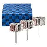 PFERD TOOLS Fächerschleifer-Set F, 3-tlg. | Korund Ø40x20mm Schaft-ø 6mm A60, 80, 120 | 44498003 – für Feinschliff & Finish