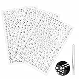Winkwinky 975 Stück Glitzersteine Selbstklebend Strasssteine 3 Blatt Strass Aufkleber Acryl Selbstklebende Schmucksteine Runde Glitzer Edelsteine zum Aufkleben mit Pinzette für Handwerke Fotorahmen