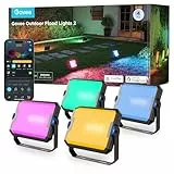 Govee Outdoor LED Strahler 48W, RGB Strahler Außen mit Kalt/Warmweißes Licht Bis zu 4000LM, Kompatibel mit Alexa, Matter, 50+ Szenen, IP66 Wasserdicht Flutlicht für Garten, Landschaft Deko, 4pcs