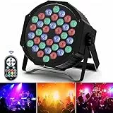 U`King RGB LED Par Strahler, 36 LED Bühnenlicht Partylicht mit Fernbedienung, Discolicht Scheinwerfer Bunt Beleuchtung für Stage DJ Party Show Bar Halloween Weihnachten