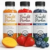 ONHA Bubble Tea Perlen Set - 3er Pack mit Popping Boba Fruchtperlen - fruchtige Tapioka servierfertig - 100% vegan und glutenfrei - Erdbeere, Mango, Blaubeere