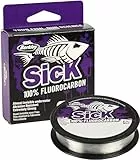 Berkley Sick Fluorocarbon-Vorfachmaterial – durchsichtige Fluoro-Carbon-Angelschnur, schnell sinkendes und unsichtbares Raubfisch-Angelvorfach, 50 m, farblos