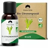 Emma Grün® Bio Lemongras Öl [100% Naturrein] - Zertifiziertes Lebensmittel - Echtes Zitronengrasöl 30ml - Lemongrass Öl Erfrischend & Belebend - Ätherische Öle für Aromatherapie