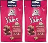 Vitakraft Cat YUMS, Katzensnack, mit herzhafter Leberwurst, extra fleischig, mit sichtbarer Füllung, im wiederverschließbaren Beutel (1x 40g) (Packung mit 2)