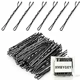 XMBYGEY Style Haarnadeln aus Metall 50 Stück – Gerade-Form Bobby Pins, langanhaltender Halt für alle Haartypen, ideal für Damen, Mädchen, Dutt & Hochsteckfrisuren (Matt-Schwarz)