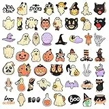 Pilikoll 55 Stück Halloween Shoe Charms Schuhanstecker Schuh DIY Schuh Anstecker PVC-Schuhdekorationen Halloween-Schuh-Krokodil-Anhänger-Set für Shoe Bands Armband Party