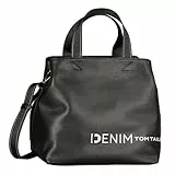 TOM TAILOR Denim Marlow Damen Shopper Umhängetasche Reißverschluss Klein Schwarz