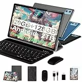 SUAAT Android Tablet, 20 GB RAM + 128 GB ROM (2 TB TF), 10 Zoll, 8-Kern-Prozessor, Widevine L1/WiFi 6/Bluetooth 5.0/6000 mAh/GMS-Zertifiziert/8 MP + 5 MP/Tablet-PC mit Hülle, Tastatur und Maus-Grau