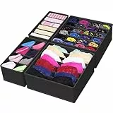 Simple Houseware Schrankunterwäsche-Organizer, Schubladenteiler, 4er-Set, Schwarz