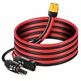 GENORTH Solarladekabel Solarkabel 1M,Solarstecker auf XT60 Stecker Solarpanel Adapter 4mm²/12AWG kompatibel mit EF Delta 2 und River Pro MAX Powerstation 757 Powerhouse Solar Generator