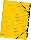 herlitz Ordnungsmappe Quality, A4, gelb, 12 Register, Eckspanner Gummizug, 1 Stück