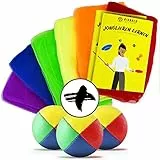 Diabolo Freizeitsport ideales Jonglierset für Anfänger - 3 Profi Jonglierbälle, 6 Bunte Jongliertücher & Anleitung - für Kinder und Erwachsene