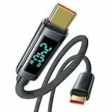 toocki 240W USB C auf USB C Kabel, 2M PD3.1 Schnellladekabel Ladekabel QC4.0 with LED Display für iPhone 16/15 Pro Max, Samsung Galaxy S24/S23/S22/S21, Pad Pro, MacBook Air, Tablets, Huawei, Pixel