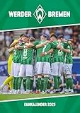 N NEUMANNVERLAGE - Werder Bremen 2025 Wandkalender, 29,7x42cm, Fußball-Kalender mit Motiven der Stars, Fan-Kalender mit Fußball-Highlights, Spiralbindung und deutsches Kalendarium