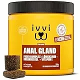 ivvi Anal Gland - Snacks zur Unterstützung der Analdrüsen bei Hunden. Enthält Kürbisfleisch, Flohsamenschalen, Leinsamen, Löwenzahn, Brennessel und Präbiotika. 60 Snacks (270g) mit Erdnussbutter