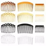 12 Stück Haarkamm zum Stecken,Französische Seitenkämme,French Side Hair Combs,Vintage Dekorativer Steckkamm,Kunststoff Twist Steckkamm Haare,Einsteckkamm Haare Zubehör für Frau Dame Dickes Feines Haar