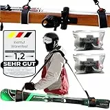 BerryKing EasySki Ski Tragegurt Skirucksack Skitasche Einstellbar Verstellbar Schultergurt Träger Klettverschluss Zubehör Skistöcke Wintersport Winterurlaub für Erwachsene & Kinder (2er Pack)