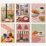 YALKIN 6 Stück Malen Nach Zahlen Erwachsene, Paint by Numbers Malen Nach Zahlen, DIY mit Pinseln und Acrylfarben Handgemalt Ölgemälde Leinwand für Home Décor, Ohne Rahmen (25x35cm)