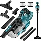Akku Staubsauger für Makita 18V Akkus,20000Pa Leichter Staubsauger mit HEPA-Filter,5in1 Handstaubsauger mit LED-Licht Für Teppich,Hartboden,Möbel,Auto (Ohne Akku) Blau
