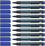 Schneider Maxx 130 Permanent-Marker mit Rundspitze (Strichstärke: 1-3 mm, nachfüllbar) 10er Packung blau