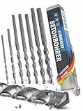 7-tlg. Betonbohrer Set mit Rundschaft Ø 4–10 mm – Steinbohrer für Beton, Mauerwerk & Ziegel – YG8C Hartmetallspitze geschliffen – Bohrer Set für Schlagbohrmaschine & Akkuschrauber