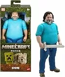 Mattel Minecraft Große Actionfiguren, 30 cm große, bewegliche Steve-Sammelfigur, inspiriert von Ein Minecraft Film, JGG67