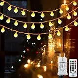 [300 LED] Lichterkette Kugel, 31M 8 Modi und Merk Funktion,lichterketten außen/innen mit Stecker, ideale party deko, kinderzimmer, balkon,weihnachtsbeleuchtung usw. (Warmweiß)
