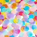 Yatrosynth 2.5cm Konfetti Bunt 6000 Stück, Confetti Deko, Glitzer Bunt Groß, Streudeko Geburtstag Pastell, Papier Confetti für Geburtstag Hochzeit Party Dekoration(50g) - Farbe