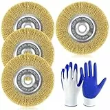 Fugenbürste Messingbürste Stahlbürste 4Stk | Kompatibel mit Gloria Multibrush und Anderen Drahtbürsten | Metallbürste Weedbrush Zubehör für Gloria Fugenreiniger Von Unkraut Moos Steinen