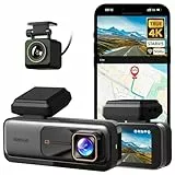 BOTSLAB Dashcam Auto Vorne Hinten, 4K Dashcam Auto GPS mit WiFi, Dual Autokamera mit 64GB SD Karte, ADAS, Nachtsicht, 170°Weitwinkel, WDR, 2,45' IPS, 24/7 Parküberwachung, Loop-Aufnahme
