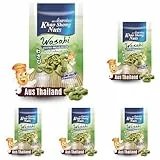 KHAO SHONG geröstete dicke Bohnen umhüllt mit Wasabi, im praktischen wiederverschließbaren Beutel, 1 x 120 g (Packung mit 5)