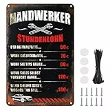 LPZMPZ 30x20cm Werkstatt Regeln Schild Deko Papa Opa Schilder Dekoration Werkstattschild Lustig Blechschild Werkstatt Metallschilder für Garagen, Handwerker Werkstattschilder Retro