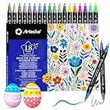 Artecho Dual-Tip Acrylic Paint Pen 18 Effect Colors-fine Tip and Brush Tip