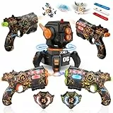 VATOS Wiederaufladbares Infrarot Laser Tag mit Projektor, 2 Spieler Spielzeug Pistole mit digitaler LED-Punktanzeige, 2.4GHz Echtzeit-Daten-SYNC, perfektes Familien-Aktivitätsspielzeug für Kinder